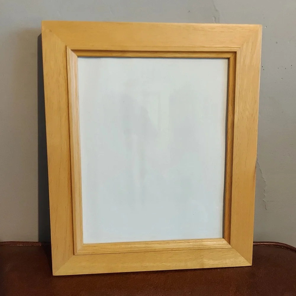 Natural Light Oak Solid Wood Picture Frame 10x14 Beveled Wall Tabletop Display